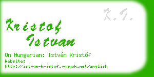kristof istvan business card