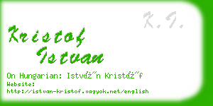 kristof istvan business card